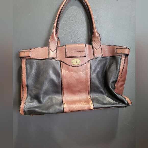 Vintage Fossil Reissue Weekender Leather Tote - Picture 8 of 14